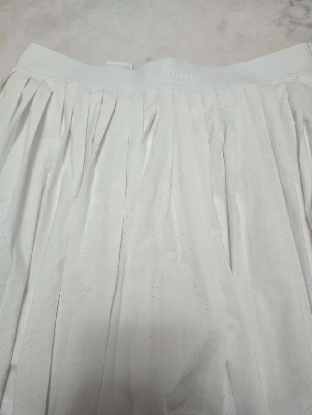 Athleta White Pleated Mini Skirt